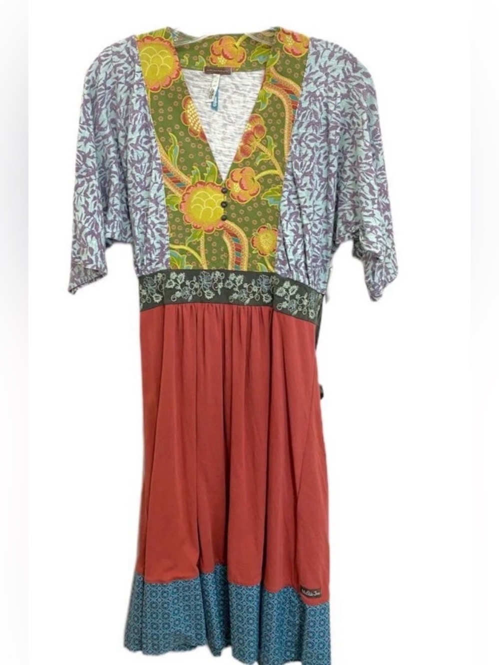 Matilda Jane Patchwork Midi Dress Boho Floral Mixed Print |Cottagecore Whimsical